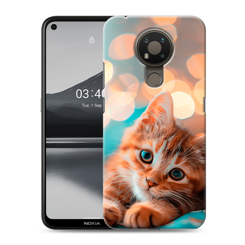 Силиконовый чехол на Nokia 3.4 с принтом котик Силиконовый чехол на Nokia 3.4 с принтом котик