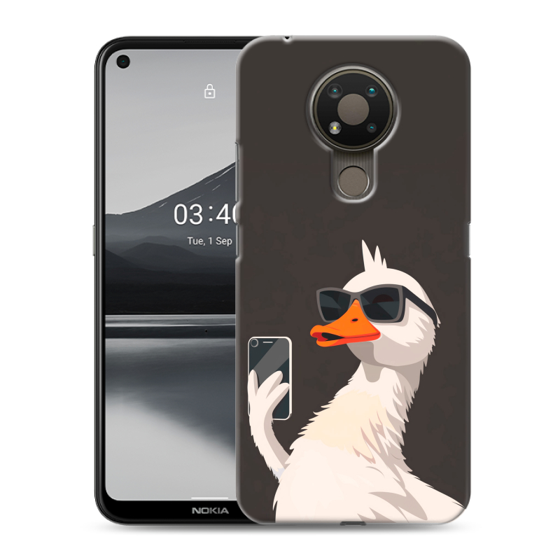 Силиконовый чехол на Nokia 3.4 с принтом утка в очках Силиконовый чехол на Nokia 3.4 с принтом утка в очках