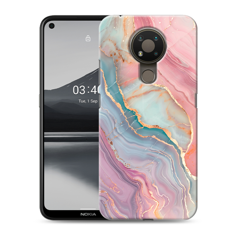 Силиконовый чехол на Nokia 3.4 с принтом розовый мрамор Силиконовый чехол на Nokia 3.4 с принтом розовый мрамор