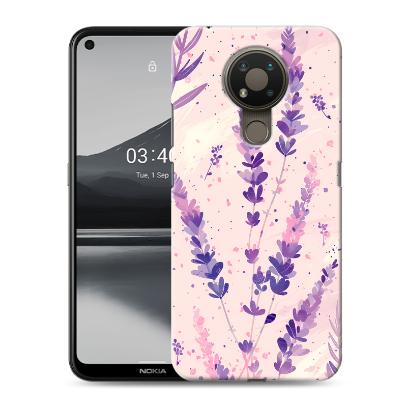 Силиконовый чехол на Nokia 3.4 с принтом цветы лаванда Силиконовый чехол на Nokia 3.4 с принтом цветы лаванда
