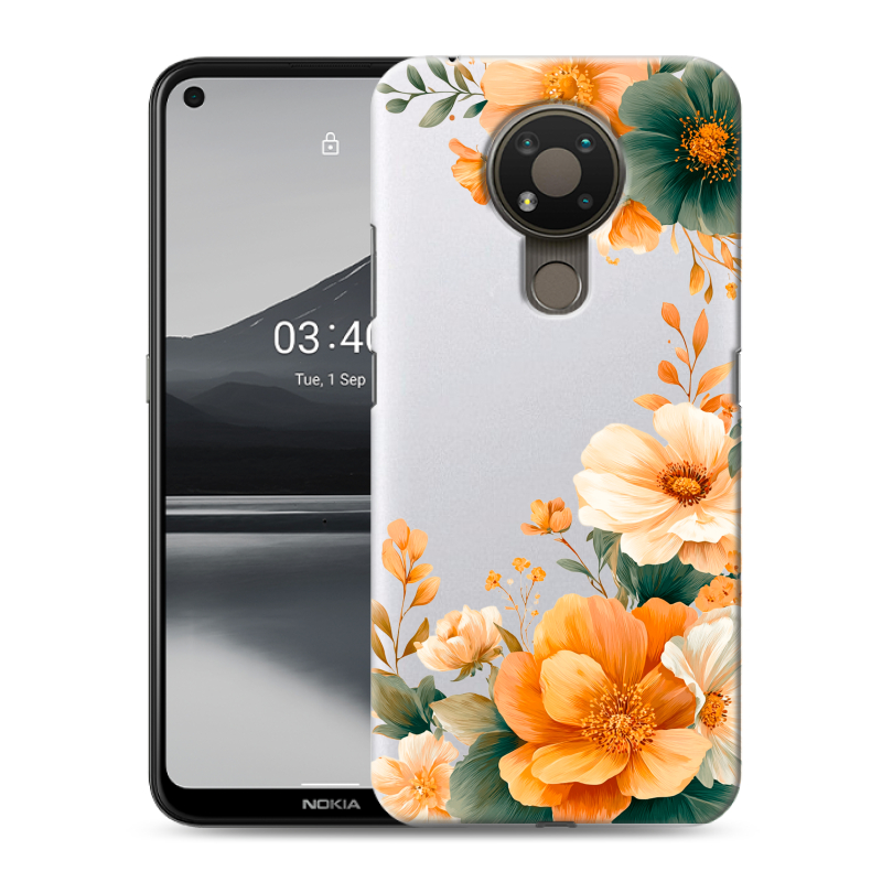 Силиконовый чехол на Nokia 3.4 с принтом Цветы принт Силиконовый чехол на Nokia 3.4 с принтом Цветы принт