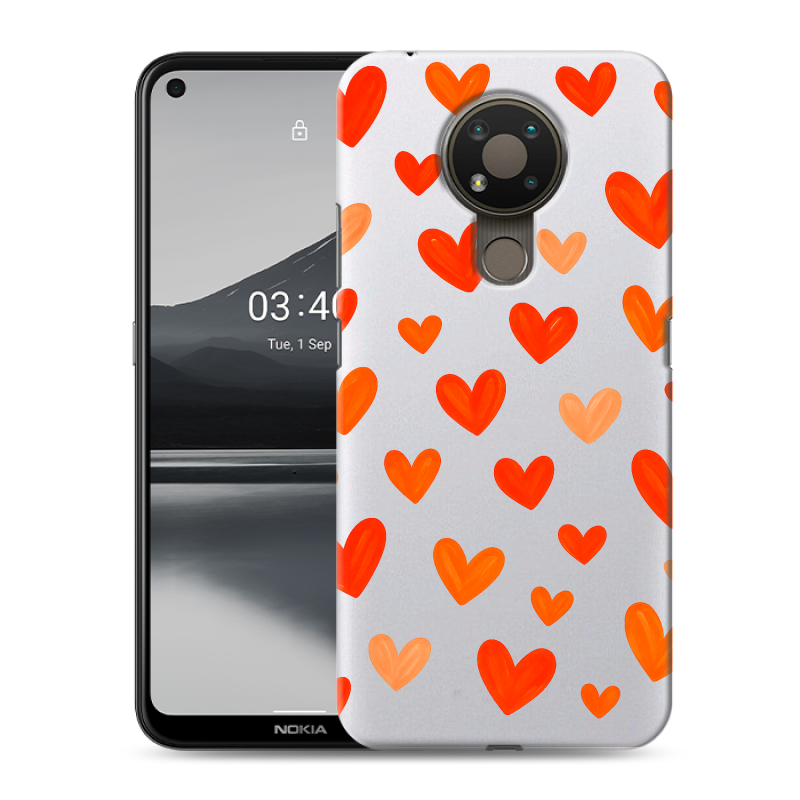 Силиконовый чехол на Nokia 3.4 с принтом Сердечки Силиконовый чехол на Nokia 3.4 с принтом Сердечки