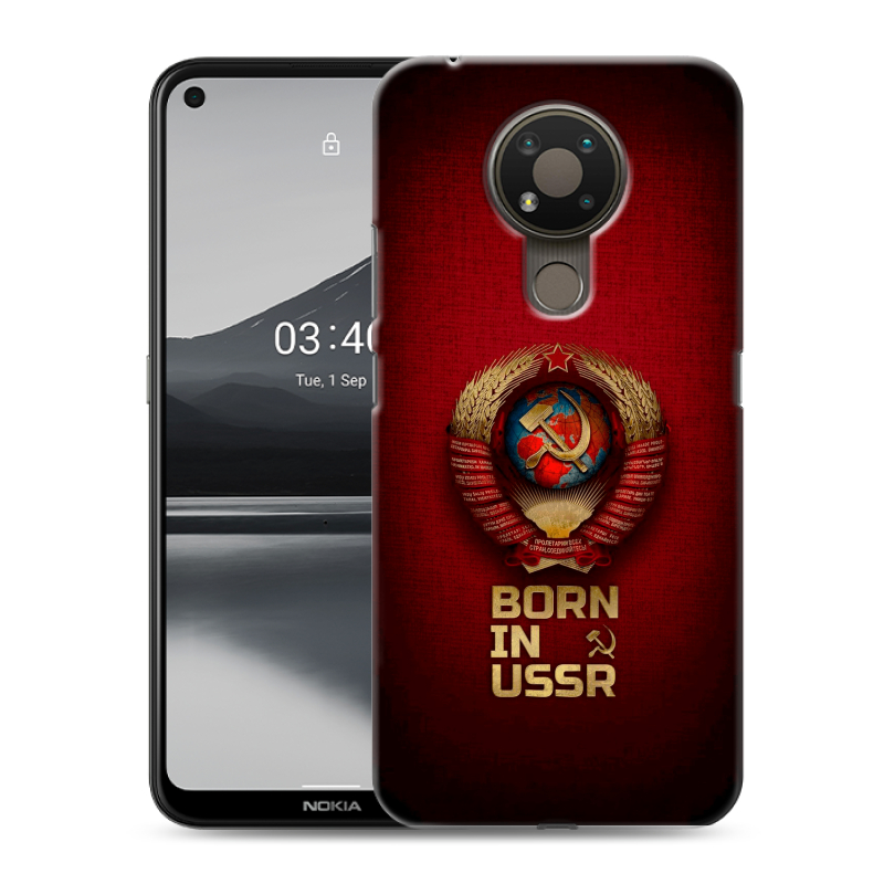 Силиконовый чехол на Nokia 3.4 с принтом Флаг Герб СССР Силиконовый чехол на Nokia 3.4 с принтом Флаг Герб СССР