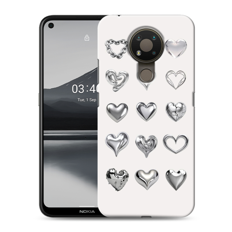 Силиконовый чехол на Nokia 3.4 с принтом Y2K сердечки Силиконовый чехол на Nokia 3.4 с принтом Y2K сердечки