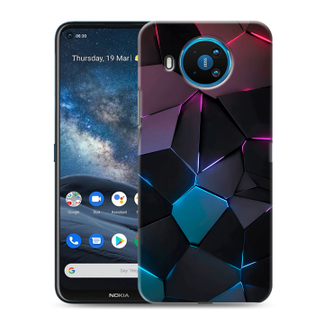 Силиконовый чехол на Nokia 8.3 с принтом Геометрия неона
