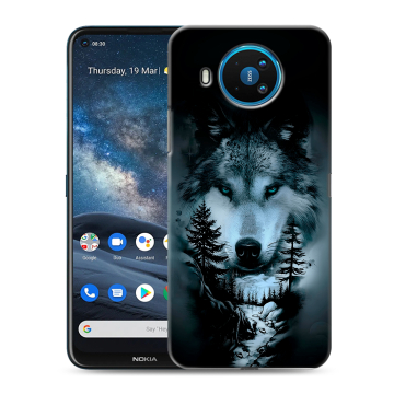 Силиконовый чехол на Nokia 8.3 с принтом Лесной волк