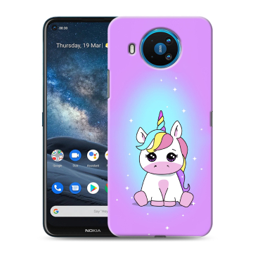 Силиконовый чехол на Nokia 8.3 с принтом Единорог