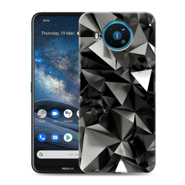 Силиконовый чехол на Nokia 8.3 с принтом Черные кристаллы