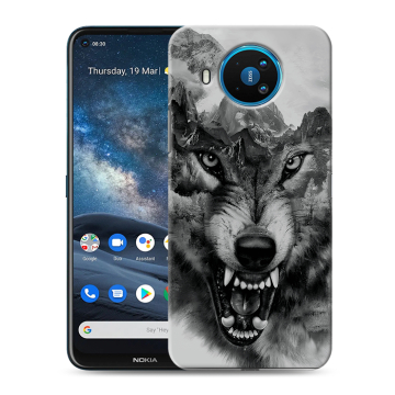 Силиконовый чехол на Nokia 8.3 с принтом Волк