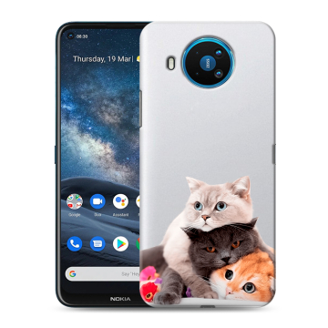 Силиконовый чехол на Nokia 8.3 с принтом Кошки