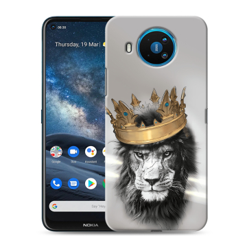 Силиконовый чехол на Nokia 8.3 с принтом Лев с короной