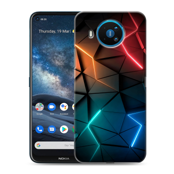Силиконовый чехол на Nokia 8.3 с принтом Абстракция неон