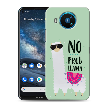 Силиконовый чехол на Nokia 8.3 с принтом Лама