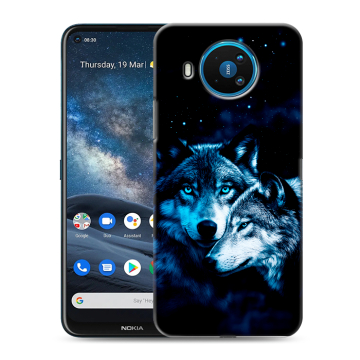Силиконовый чехол на Nokia 8.3 с принтом Волки