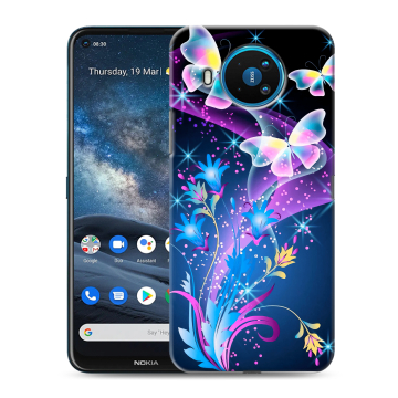 Силиконовый чехол на Nokia 8.3 с принтом Бабочки Силиконовый чехол на Nokia 8.3 с принтом Бабочки