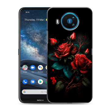 Силиконовый чехол на Nokia 8.3 с принтом Розы красные Силиконовый чехол на Nokia 8.3 с принтом Розы красные