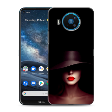 Силиконовый чехол на Nokia 8.3 с принтом Девушка в шляпе Силиконовый чехол на Nokia 8.3 с принтом Девушка в шляпе
