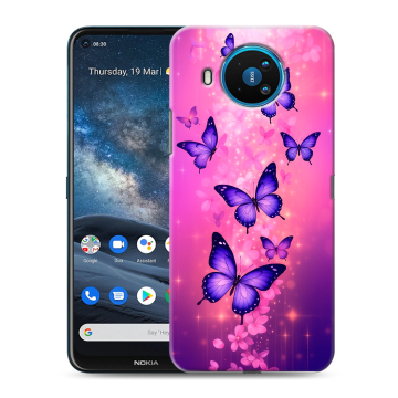 Силиконовый чехол на Nokia 8.3 с принтом Бабочки Силиконовый чехол на Nokia 8.3 с принтом Бабочки