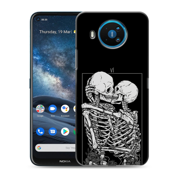 Силиконовый чехол на Nokia 8.3 с принтом Поцелуй скелетов Силиконовый чехол на Nokia 8.3 с принтом Поцелуй скелетов