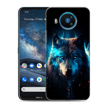 Силиконовый чехол на Nokia 8.3 с принтом Волк ночной