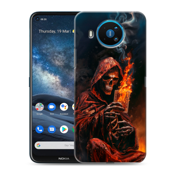 Силиконовый чехол на Nokia 8.3 с принтом Скелет и карты