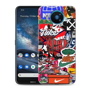 Силиконовый чехол на Nokia 8.3 с принтом Найк Nike яркий