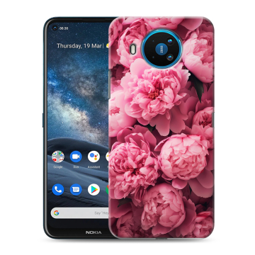 Силиконовый чехол на Nokia 8.3 с принтом цветы пионы