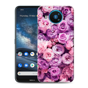 Силиконовый чехол на Nokia 8.3 с принтом лавандовые розы