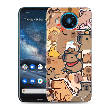 Силиконовый чехол на Nokia 8.3 с принтом капибара Силиконовый чехол на Nokia 8.3 с принтом капибара