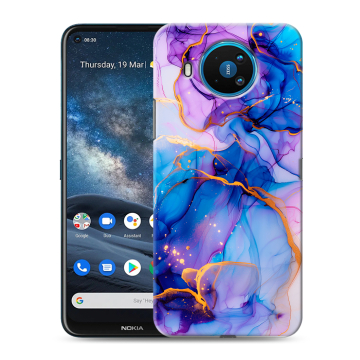 Силиконовый чехол на Nokia 8.3 с принтом синий мрамор Силиконовый чехол на Nokia 8.3 с принтом синий мрамор