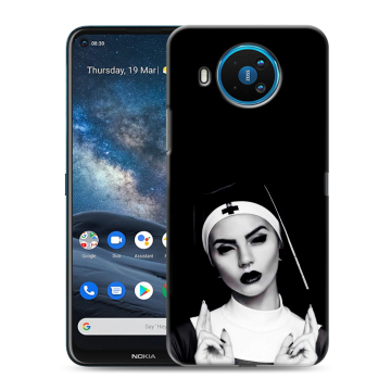 Силиконовый чехол на Nokia 8.3 с принтом монашка Силиконовый чехол на Nokia 8.3 с принтом монашка