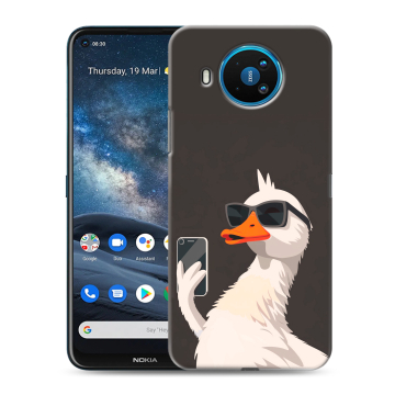 Силиконовый чехол на Nokia 8.3 с принтом утка в очках