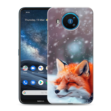 Силиконовый чехол на Nokia 8.3 с принтом лиса Силиконовый чехол на Nokia 8.3 с принтом лиса