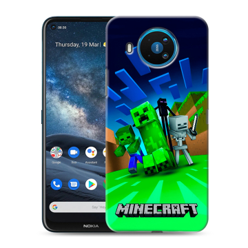 Силиконовый чехол на Nokia 8.3 с принтом Майнкрафт Силиконовый чехол на Nokia 8.3 с принтом Майнкрафт