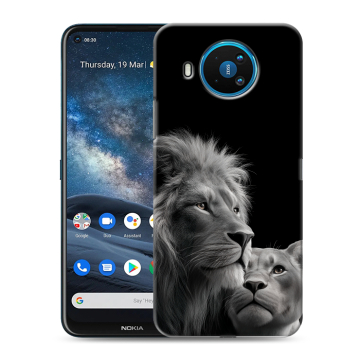 Силиконовый чехол на Nokia 8.3 с принтом Лев кошки