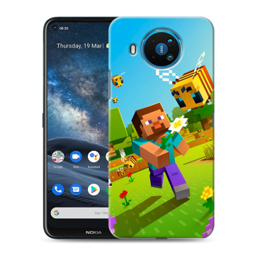 Силиконовый чехол на Nokia 8.3 с принтом Майнкрафт Minecraft