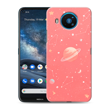Силиконовый чехол на Nokia 8.3 с принтом Розовый космос