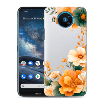 Силиконовый чехол на Nokia 8.3 с принтом Цветы принт