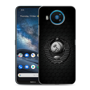 Силиконовый чехол на Nokia 8.3 с принтом Герб Флаг СССР