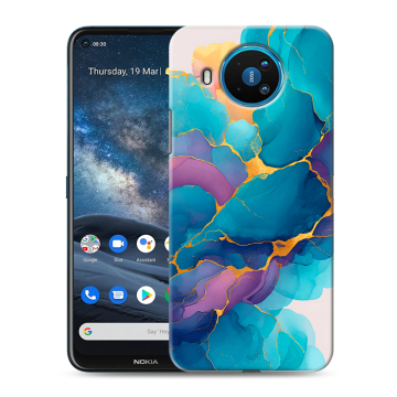Силиконовый чехол на Nokia 8.3 с принтом Мрамор блестки