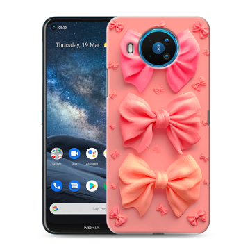 Силиконовый чехол на Nokia 8.3 с принтом Розовые бантики Силиконовый чехол на Nokia 8.3 с принтом Розовые бантики