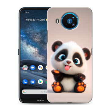 Силиконовый чехол на Nokia 8.3 с принтом милая панда Силиконовый чехол на Nokia 8.3 с принтом милая панда