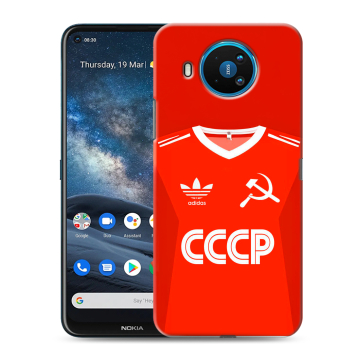 Силиконовый чехол на Nokia 8.3 с принтом Флаг Герб СССР