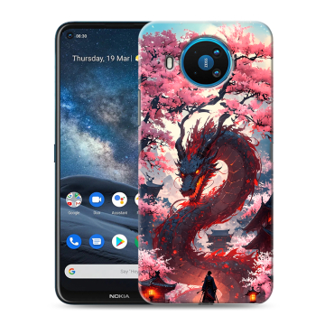Силиконовый чехол на Nokia 8.3 с принтом Дракон Японский Силиконовый чехол на Nokia 8.3 с принтом Дракон Японский