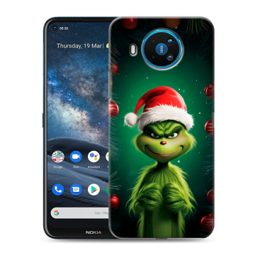 Силиконовый чехол на Nokia 8.3 с принтом Гринч Новый год Рождество