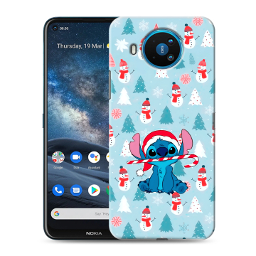 Силиконовый чехол на Nokia 8.3 с принтом Стич Новый год