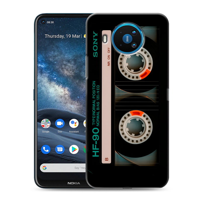 Силиконовый противоударный чехол на Nokia 8.3 с принтом Кассета Силиконовый противоударный чехол на Nokia 8.3 с принтом Кассета