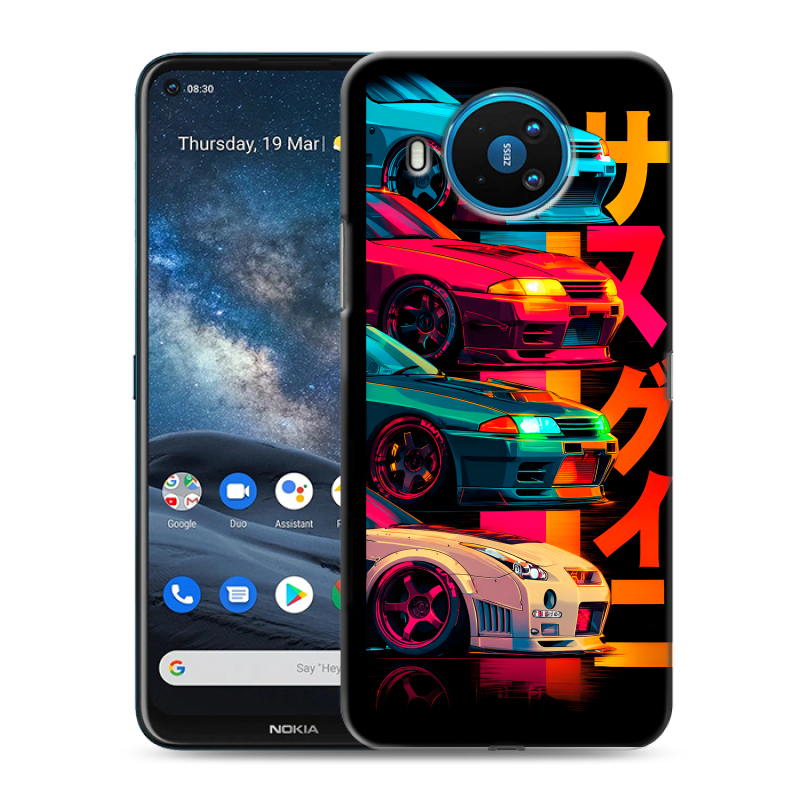 Силиконовый противоударный чехол на Nokia 8.3 с принтом Гоночные машины Силиконовый противоударный чехол на Nokia 8.3 с принтом Гоночные машины