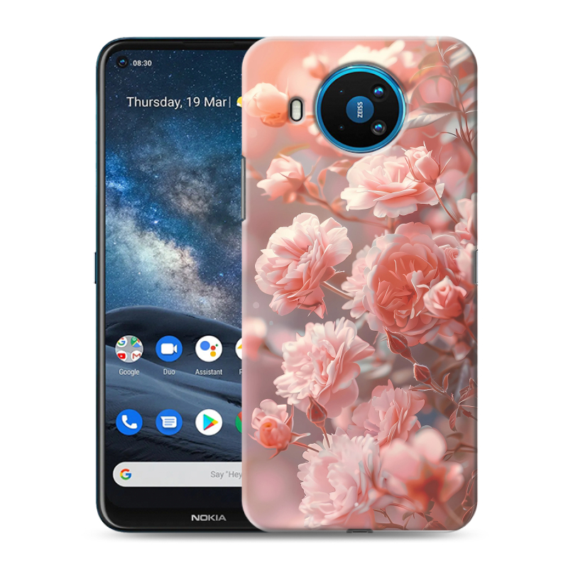 Силиконовый чехол на Nokia 8.3 с принтом Розовые розы Силиконовый чехол на Nokia 8.3 с принтом Розовые розы
