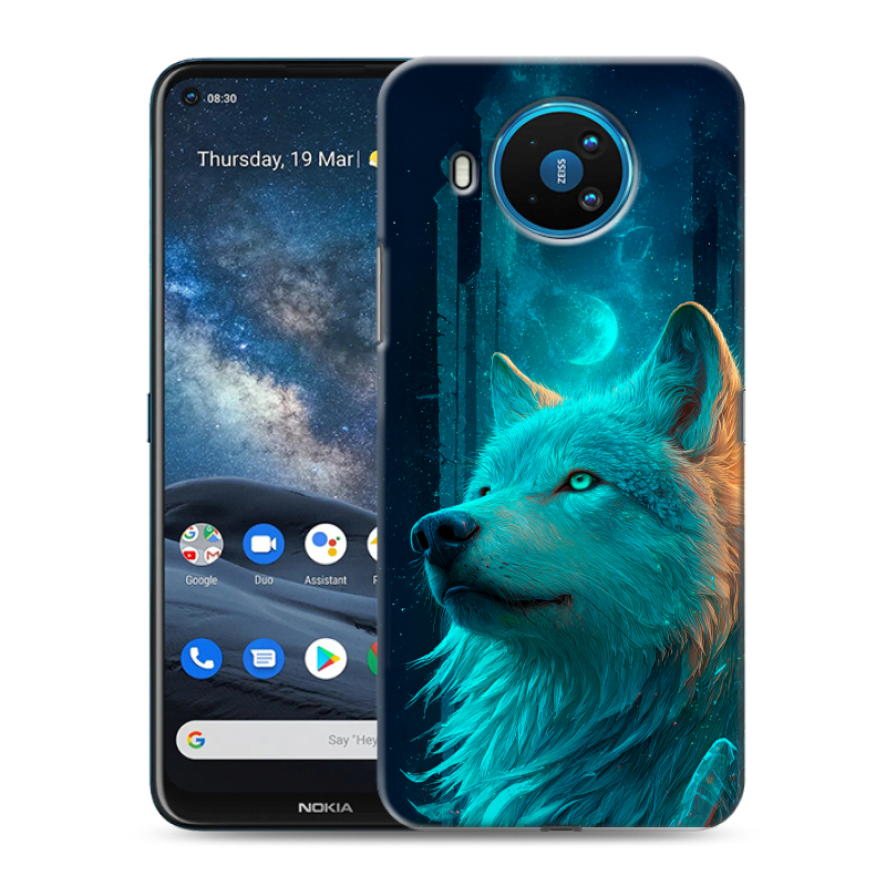 Силиконовый противоударный чехол на Nokia 8.3 с принтом бабочки саккура Силиконовый противоударный чехол на Nokia 8.3 с принтом бабочки саккура
